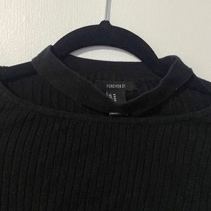 Forever 21 Black Crop top with cut out by neck